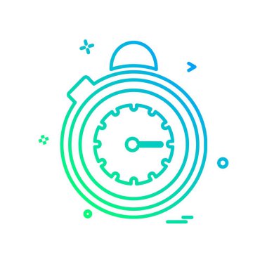 Saat simgesi tasarım, renkli vektör çizim