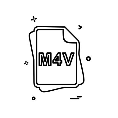 M4V dosya tipi simge tasarım vektörü