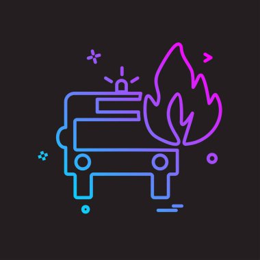 İtfaiye aracı simgesi tasarım vektörü