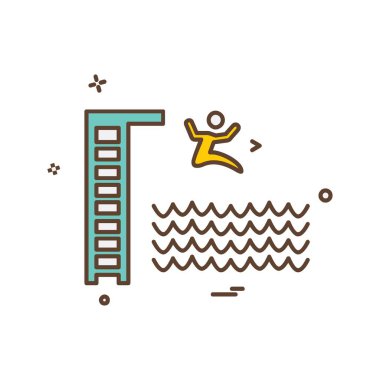 Yüzme simgesi tasarım vektörü