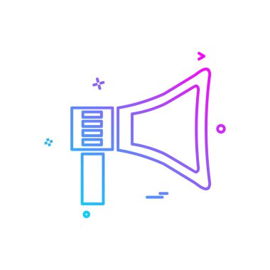 Hoparlör simgesi tasarım, renkli vektör çizim 