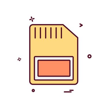 Sim kart simgesi tasarım vektörü