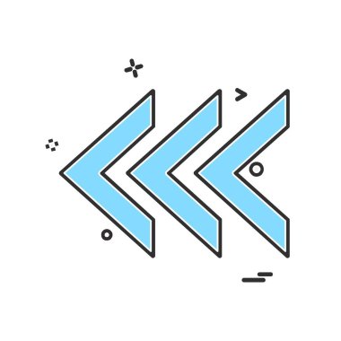 Sol ok simgesi tasarım vektörü