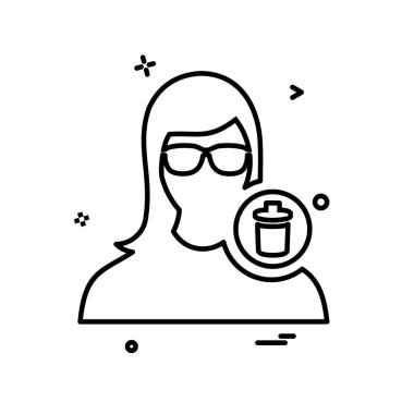 Avatar kadın simge tasarım vektörü