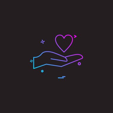 Kalp simgesi tasarım, Sevgililer günü için vektör çizim