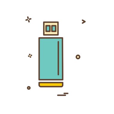 USB aygıt simgesi tasarım, renkli vektör çizim