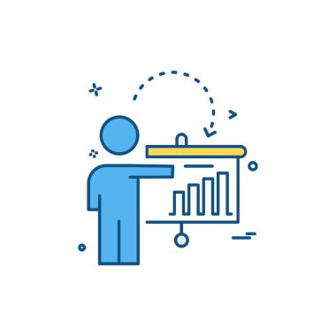 Sunum simgesi tasarım vektörü 