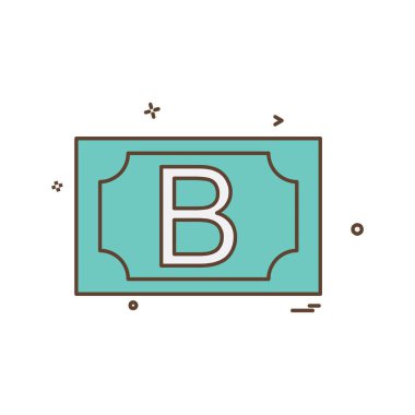 Dolar simgesi tasarım, renkli vektör çizim