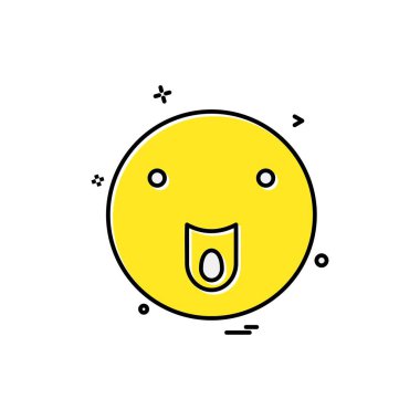 Emoji simgesi tasarım, renkli vektör çizim