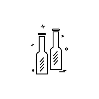 İçki simgesi tasarım, renkli vektör çizim 