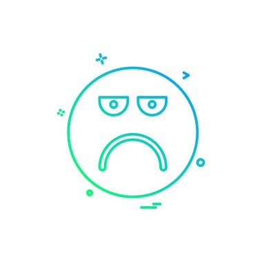 Emoji simgesi tasarım, renkli vektör çizim