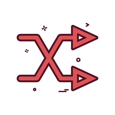 Şu iki simge vektör tasarımı kesişen ok yönünü