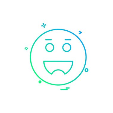 Emoji simgesi tasarım, renkli vektör çizim