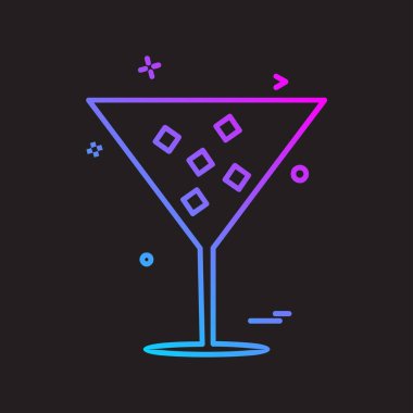 İçki simgesi tasarım, renkli vektör çizim 