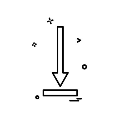 Aşağı ok simgesi tasarım vektörü