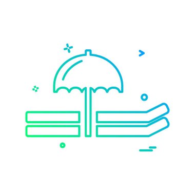 Plaj simgesi tasarım vektörü