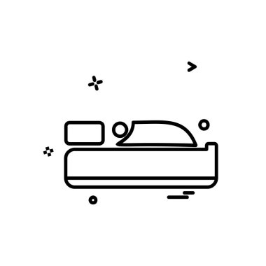 Yatak simgesi tasarımı vektör çizimi 