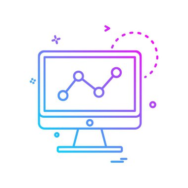 İş grafiği düz simge vektör çizim 