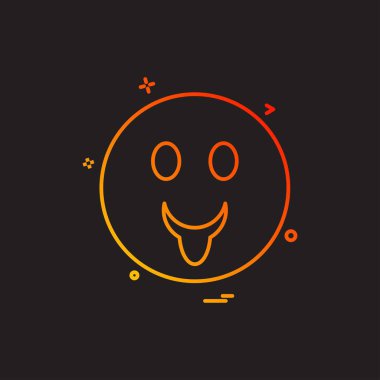 Emoji simgesi tasarım, renkli vektör çizim