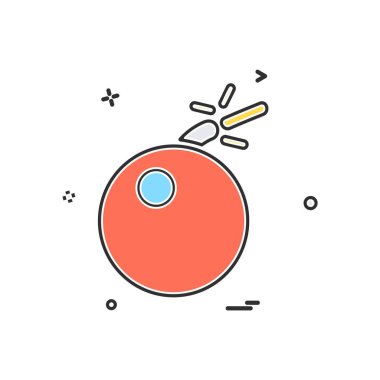 Bomba simgesi tasarım, renkli vektör çizim