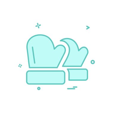 kış eldivenleri ikon tasarım vektörü