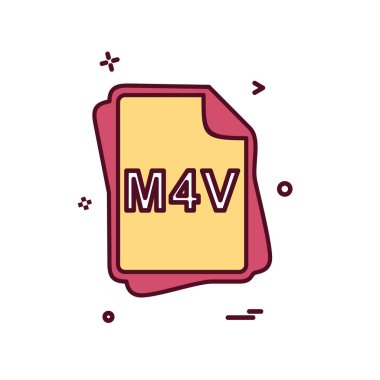 M4V dosya tipi simge tasarım vektörü