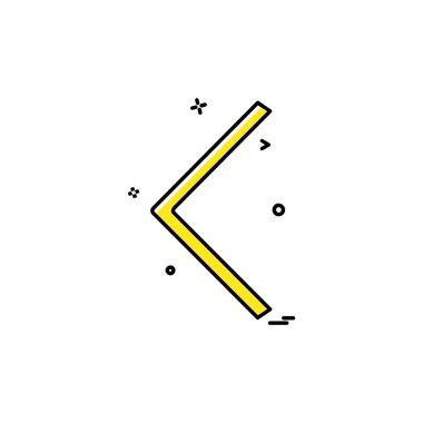 Sol ok simgesi tasarım vektörü