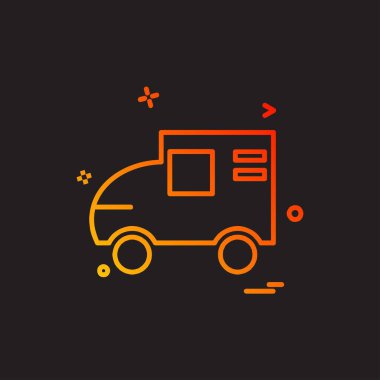 Araç simgesi tasarım, renkli vektör çizim