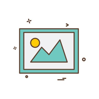 Görüntü simgesi tasarım, renkli vektör çizim