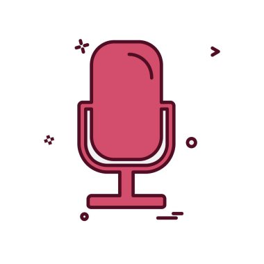 Mikrofon simgesi tasarım, renkli vektör çizim