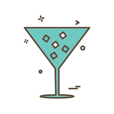 İçki simgesi tasarım, renkli vektör çizim 