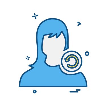 Avatar kadın simge tasarım vektörü