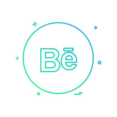 Behance düz simge vektör çizim 