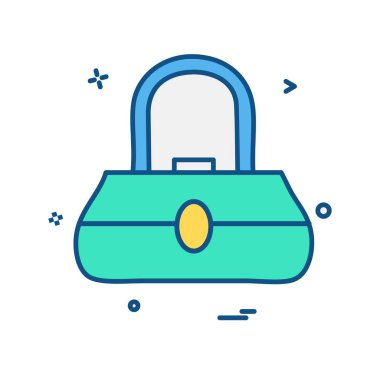 Bayanlar çanta ikon tasarım vektörü