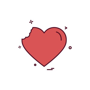 Kalp simgesi tasarım, Sevgililer günü için vektör çizim