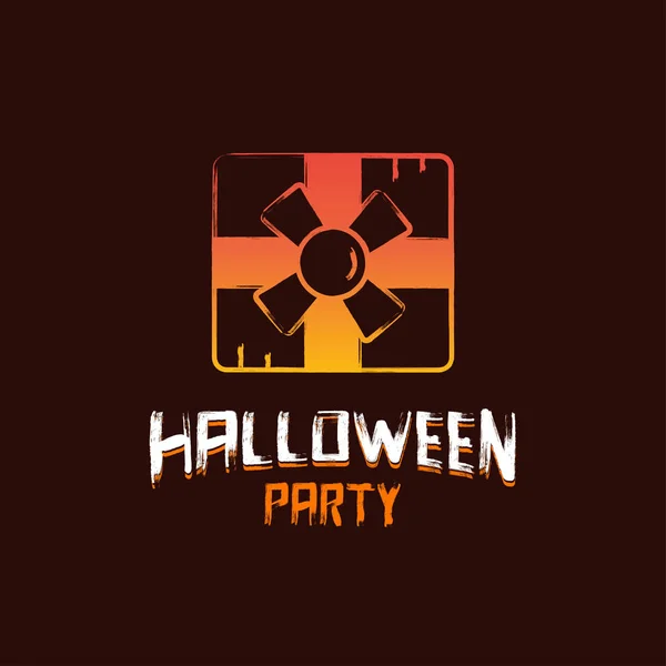 Halloween Party Design Dark Brown Background Vector — Stock Vector