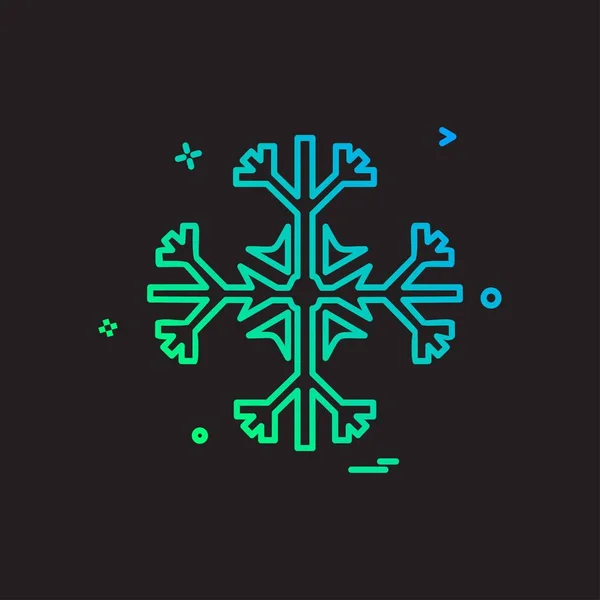 Simplemente Colorido Copo Nieve Icono Vector — Vector de stock