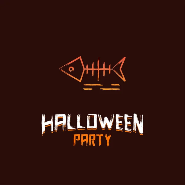 Halloween Party Design Mit Dunkelbraunem Hintergrund Vektor — Stockvektor