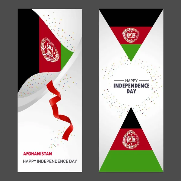 Афганистан Днем Независимости Конфетти Празднование Фона Вертикальное Знамя — стоковый вектор