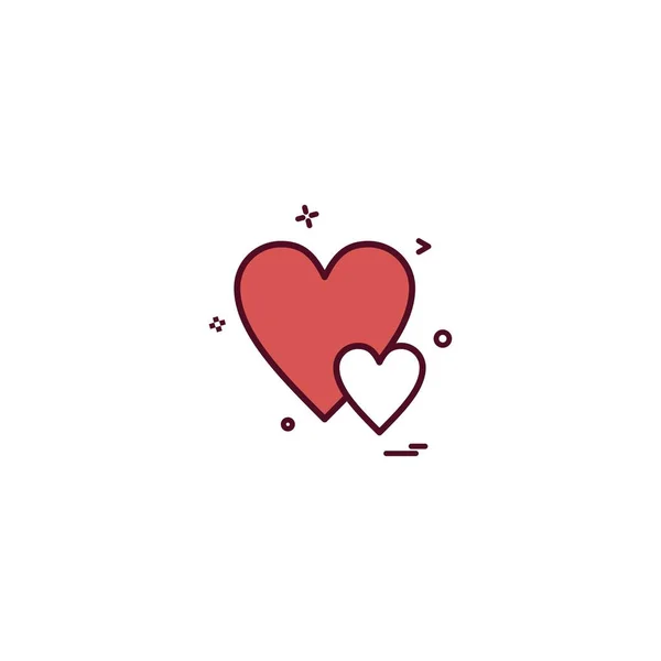 Heart Icon Design Illustrazione Vettoriale San Valentino — Vettoriale Stock