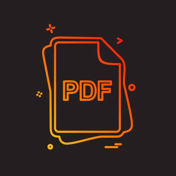 Pdf Dateityp Icon Design Vektor — Stockvektor