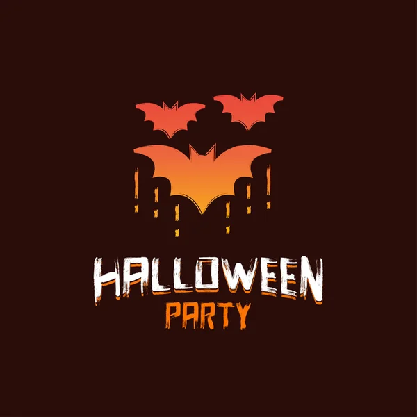 Halloween Partito Design Con Sfondo Marrone Scuro Vettore — Vettoriale Stock