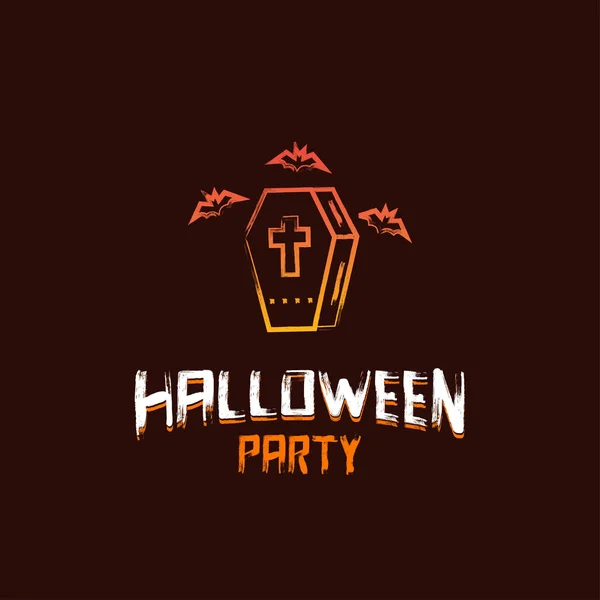 Halloween Party Einladungsmotiv Auf Dunkelbraunem Hintergrund Vektorillustration — Stockvektor