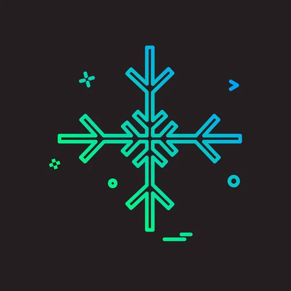 Icono Copo Nieve Colorido Sobre Fondo Negro — Vector de stock