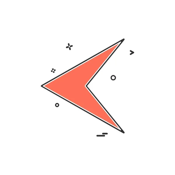 Flecha Izquierda Icono Diseño Vector — Vector de stock