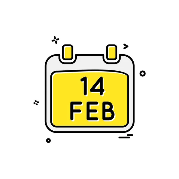 Aftelkalender Voor Valentijnsdag Pictogram Ontwerp Vector — Stockvector