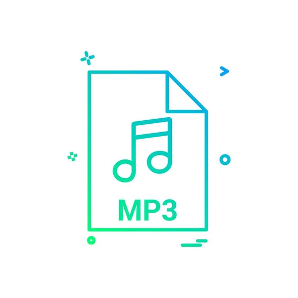 Mp3 Αρχείο Επέκταση Μορφή Αρχείου Εικονίδιο Διανυσματικό Σχεδιασμό — Διανυσματικό Αρχείο