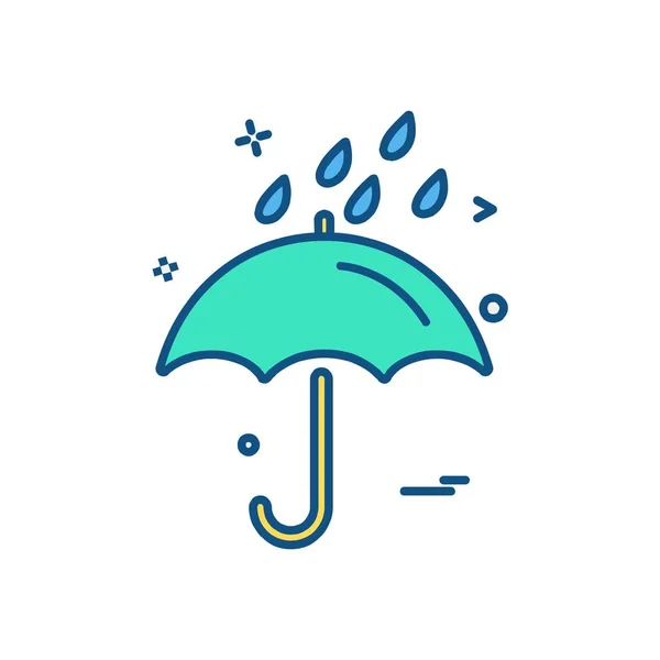 Icono Lluvia Vector Diseño — Vector de stock