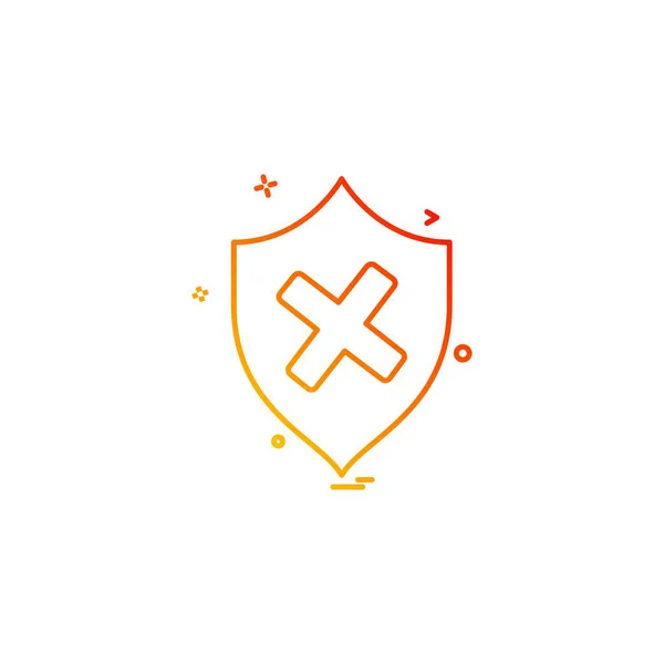 Ungeschützter Scheild Icon Design Vektor — Stockvektor