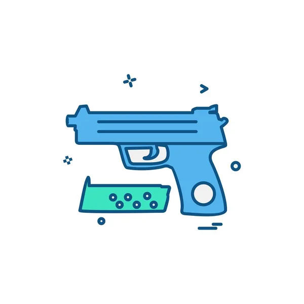 Gun Icon Design Vector — Stock Vector